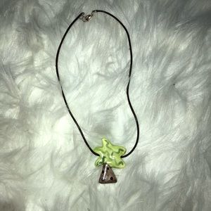 Ceramic Bead Palm Tree Necklace! Handmade!